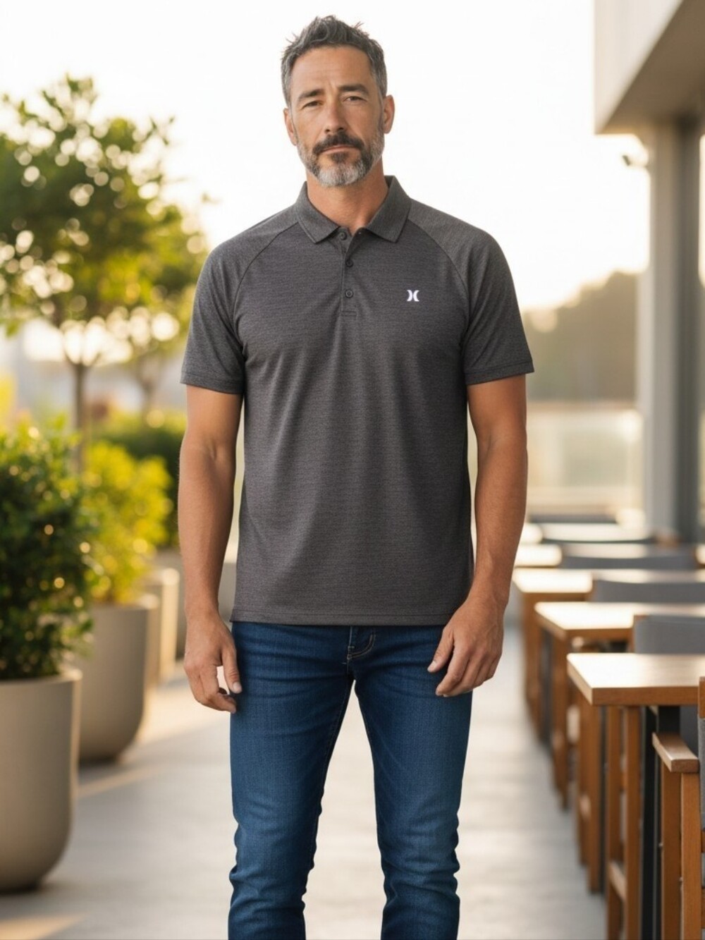 Hurley Men's XXL Heather Charcoal Polo - Picture 6 of 11